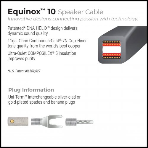 Пара готовых акустических кабелей с разъёмами Wireworld Equinox 10 (2.0m)