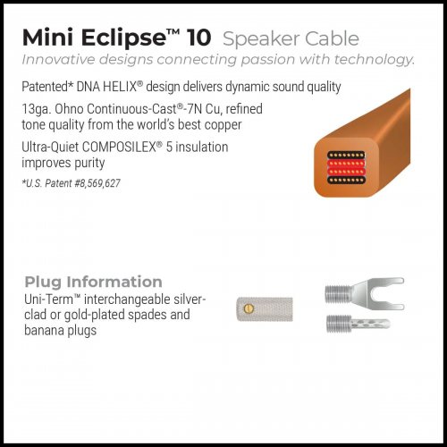 Пара готовых акустических кабелей с разъёмами Wireworld Mini Eclipse 10 (3.0m)