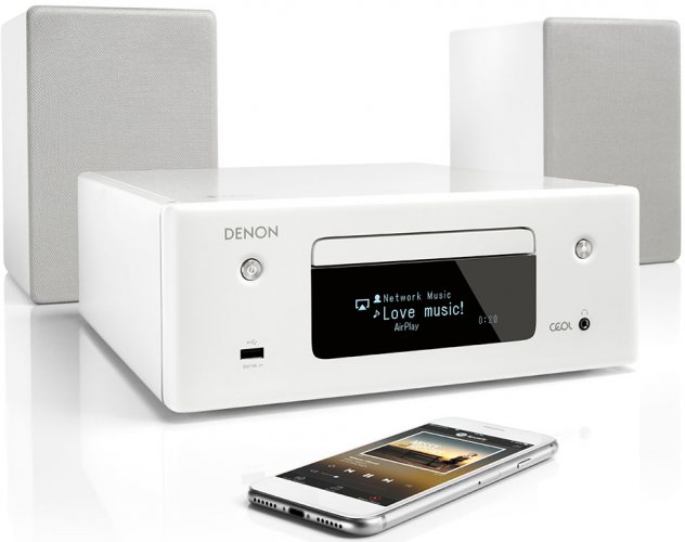 Denon RCD-N10 (White) с телефоном 