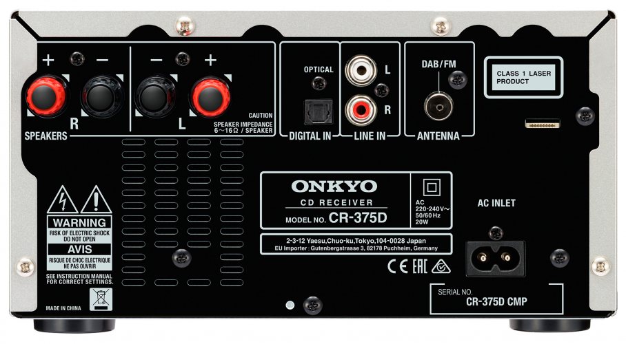 Onkyo CS-375D (Silver) задняя панель