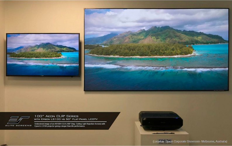 Elite Screens AR100H-CLR в интерьере