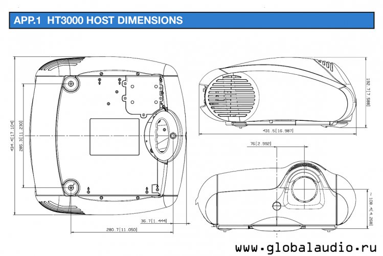 Размеры Sim 2 HT 3000