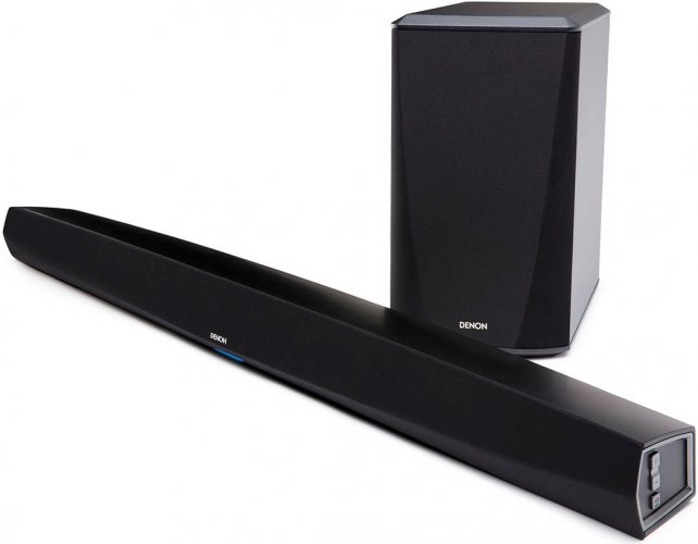 Denon DHT-S516H (Black) с сабвуфером вид сбоку