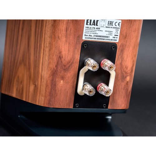 Elac Vela FS 407 (Walnut High Gloss) акустические разъёмы