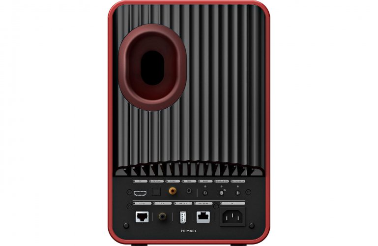 KEF LS50 Wireless II (Crimson Red) задняя панель главной колонки