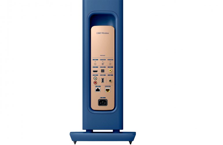 KEF LS60 Wireless (Royal Blue) задняя панель главная колонка
