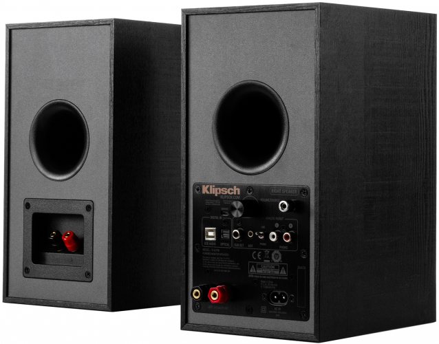 Klipsch R-41PM (Black) задняя панель пара