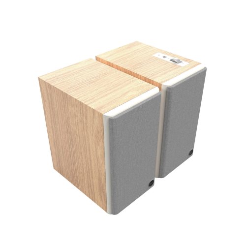 Klipsch The Fives II Red Oak Вид под углом с решётками