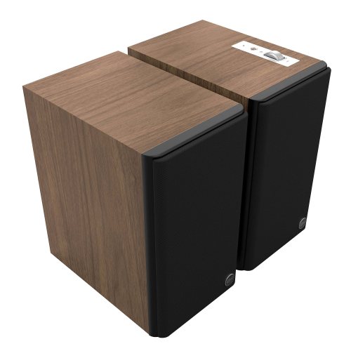 Klipsch The Fives II Walnut Вид под углом с решётками