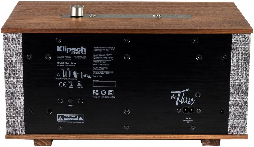 Klipsch The Three with Google Assistant (Walnut) задняя панель