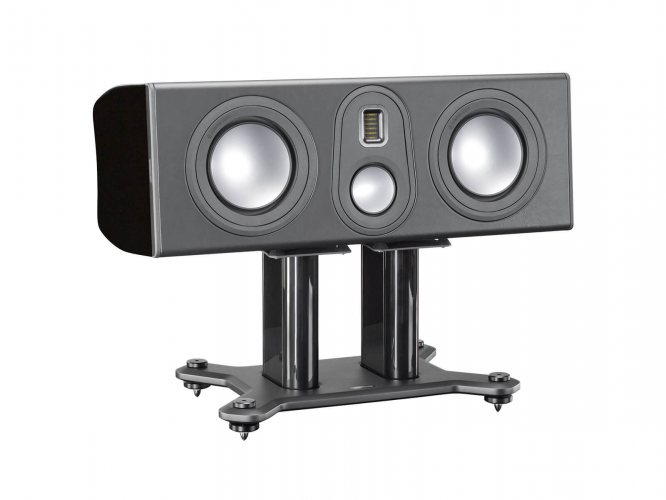 Monitor Audio PLC350 II (Piano Black) на стойке