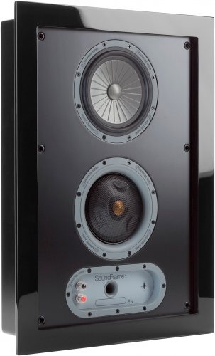 Monitor Audio SoundFrame 1 On-Wall (High Gloss Black) вид сбоку