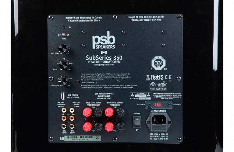 PSB SubSeries 350 (High Gloss Black) задняя панель