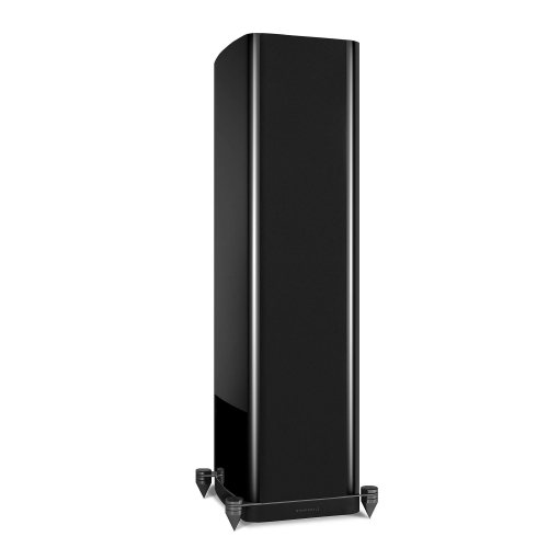 Wharfedale AURA 4 High Gloss Black Вид сбоку с решёткой