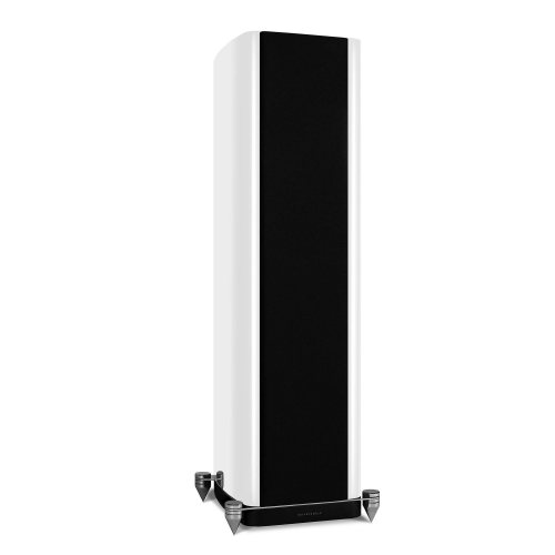 Wharfedale AURA 4 High Gloss White Вид сбоку с решёткой