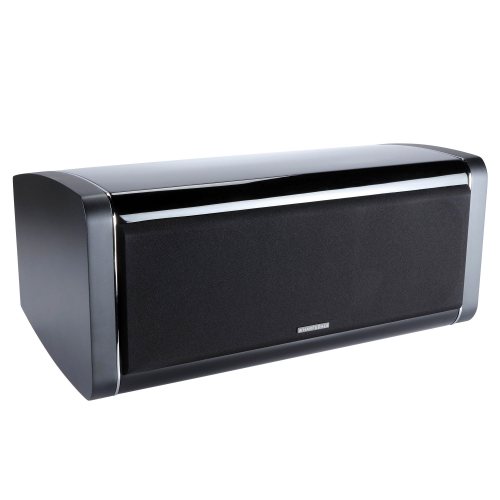 Wharfedale AURA C High Gloss Black Под углом с решёткой