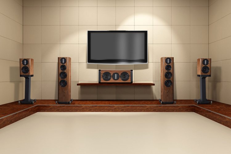 Wharfedale AURA C High Gloss Walnut В интерьере