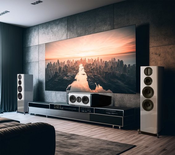 Wharfedale AURA C High Gloss White В интерьере