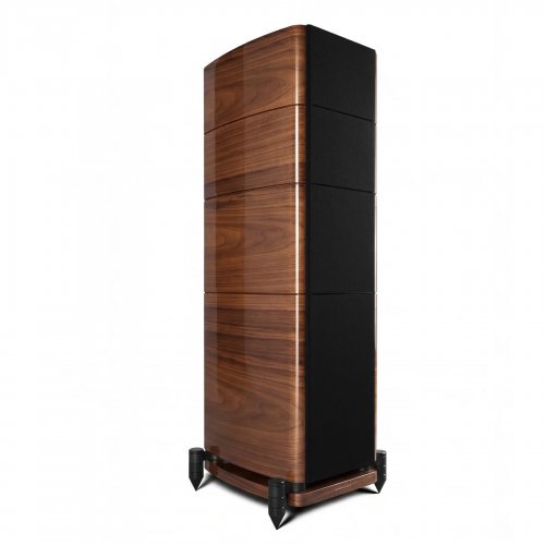 Wharfedale ELYSIAN 4R Walnut High Gloss Вид слева с решёткой