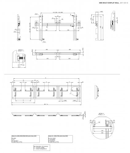 Размеры SMS Multi Display Wall