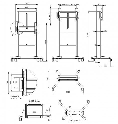 Размеры SMS Presence Mobile Motorized