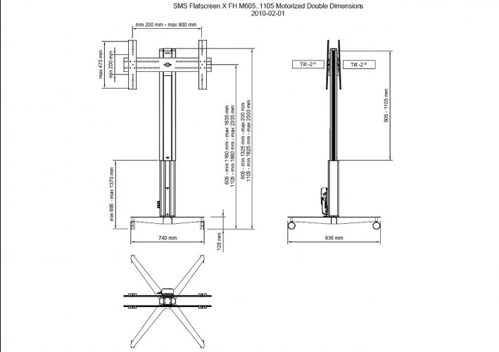 Размеры SMS Flatscreen X FH MD605/1105 Double 