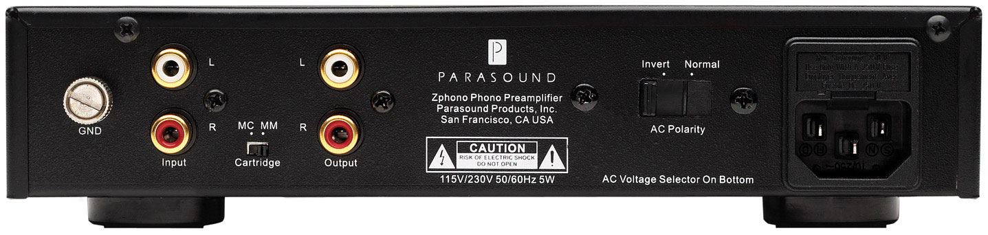Parasound Zphono задняя панель