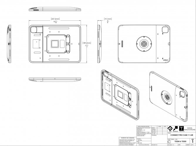 Размеры IPAD IPORT CONNECT PRO Case iPad Air 11-in (M4)