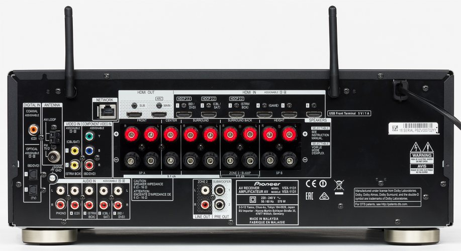 Задняя панель Pioneer VSX-1131