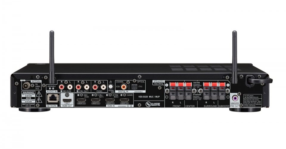 Задняя панель Pioneer VSX-S520