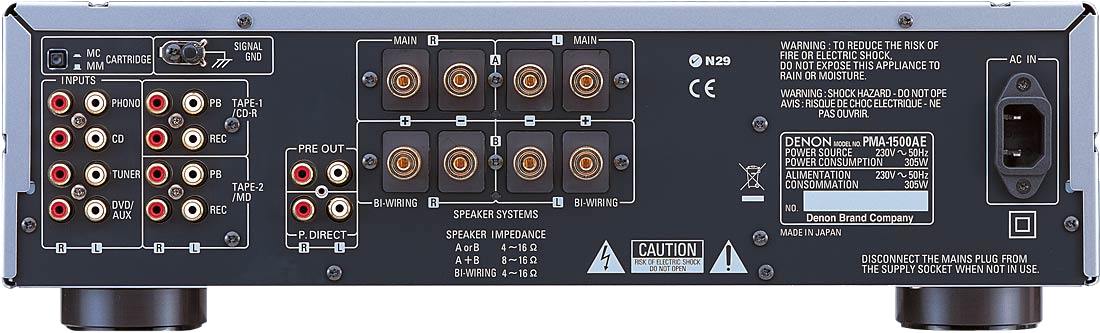 Задняя панель Denon PMA-1500AE