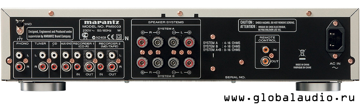 Задняя панель Marantz PM5003