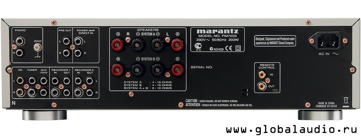 Задняя панель Marantz PM7003