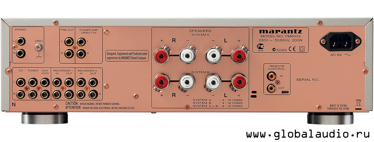 Задняя панель Marantz PM-8003