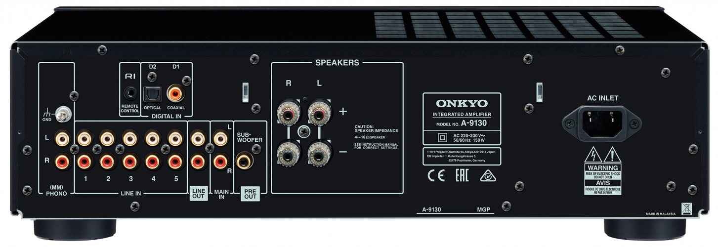 Onkyo A-9130 (Black) задняя панель