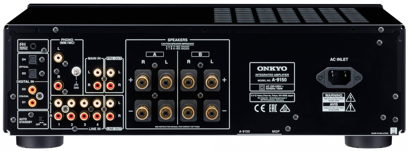 Onkyo A-9150 (Black) задняя панель