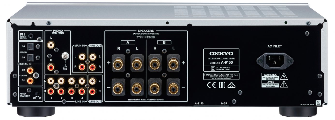 Onkyo A-9150 (Silver) задняя панель