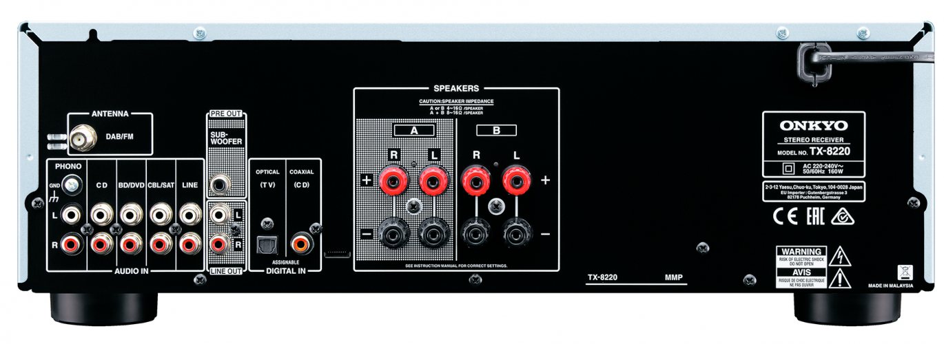 Onkyo TX-8220 (Silver) задняя панель