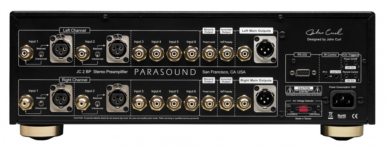 Parasound JC2 BP (Black) задняя панель