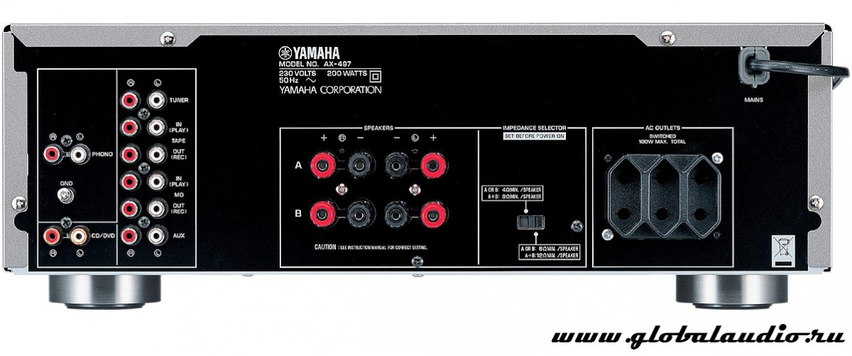 Задняя панель Yamaha AX-497