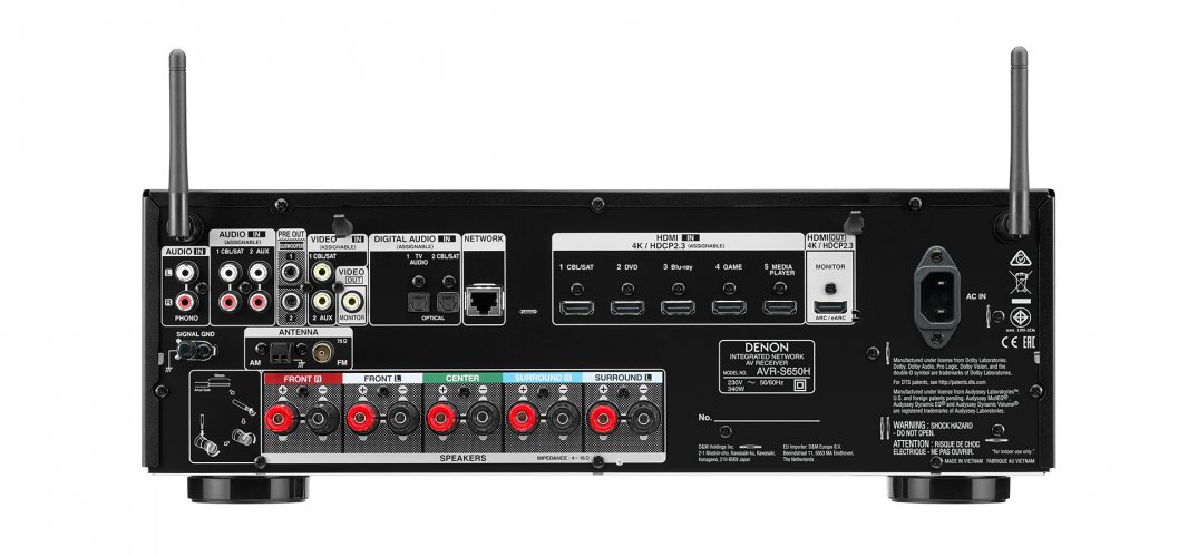 Задняя панель Denon AVR-S650H