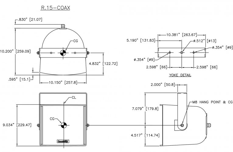 Размеры Biamp R.15COAX