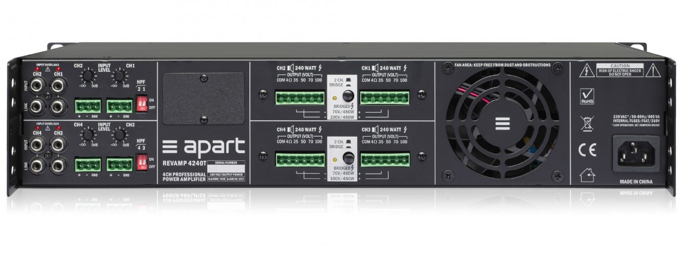 4-канальный высоковольтный усилитель мощности Biamp REVAMP4240T