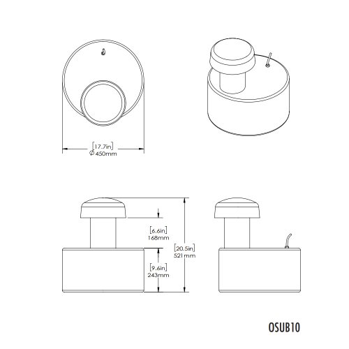 Размеры Origin Acoustics OSUB10