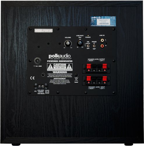 Polk Audio PSW10e (Black) задняя панель