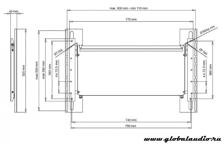 Размеры SMS Func Flatscreen WH T