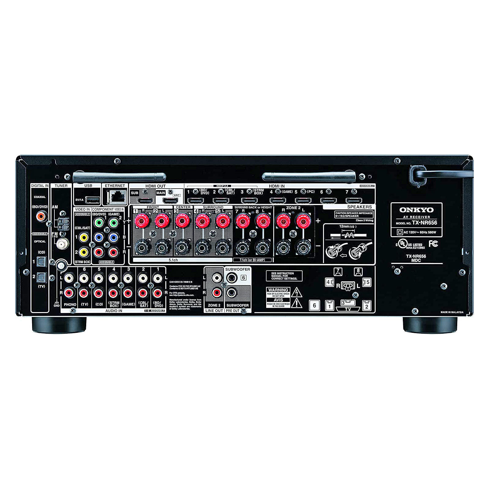 □展示品□ONKYO TX-NR656 7.2ch対応AVレシーバー/Bluetooth/ハイレゾ 