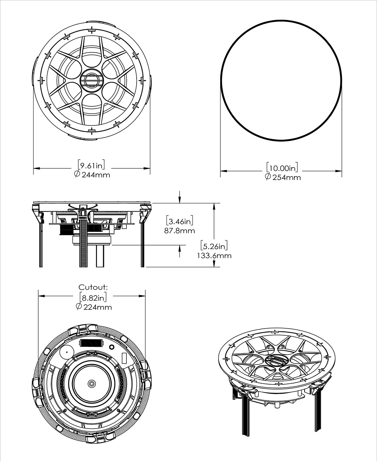 Точные размеры Origin Acoustics D61